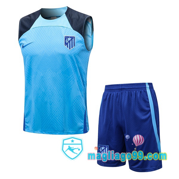 Magliago - Passione Maglie Thai Affidabili Basso Costo Online Shop | Gilet Calcio Atletico Madrid + Shorts Blu 2022/2023