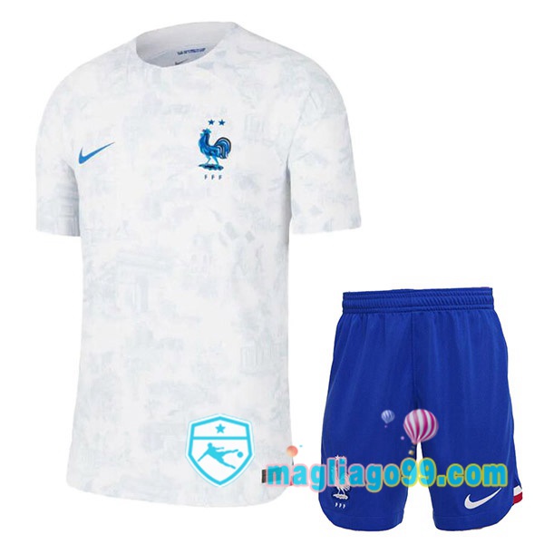Magliago - Passione Maglie Thai Affidabili Basso Costo Online Shop | Nazionale Maglia Calcio Francia Bambino Seconda Bianco 2022/2023