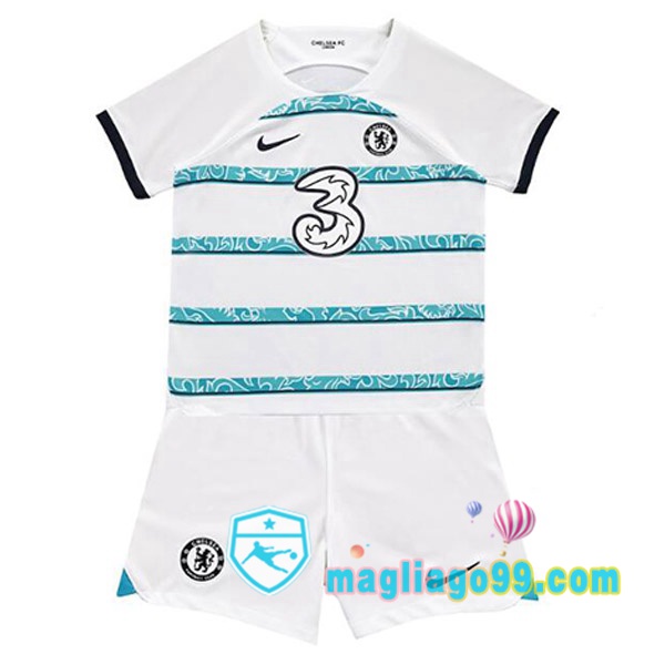Magliago - Passione Maglie Thai Affidabili Basso Costo Online Shop | Maglia FC Chelsea Bambino Seconda Bianco 2022/2023