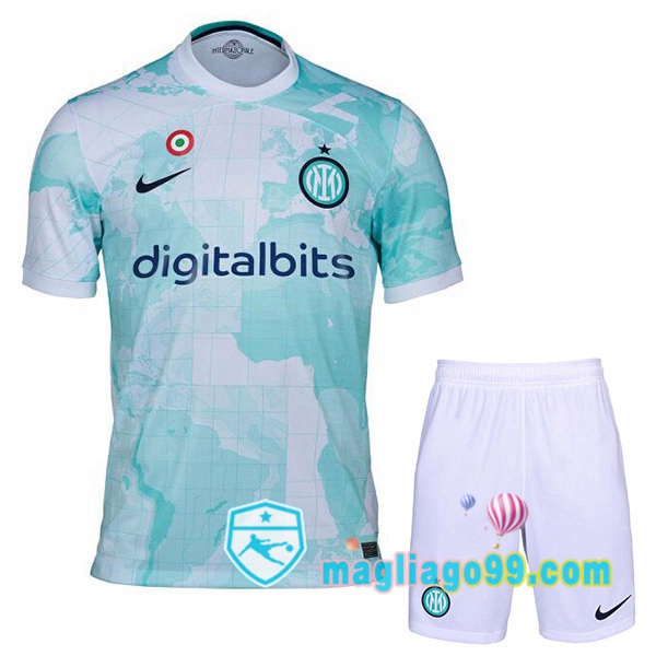 Magliago - Passione Maglie Thai Affidabili Basso Costo Online Shop | Maglia Inter Milan Bambino Seconda Bianco Verde 2022/2023