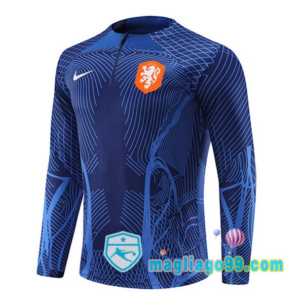 Magliago - Passione Maglie Thai Affidabili Basso Costo Online Shop | Felpe Allenamento Paesi Bassi Blu Royal 2022/2023