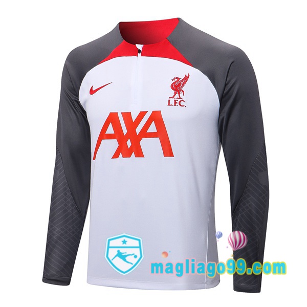 Magliago - Passione Maglie Thai Affidabili Basso Costo Online Shop | Felpe Allenamento FC Liverpool Bianco Grigio 2022/2023