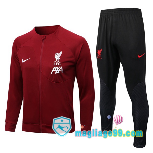 Magliago - Passione Maglie Thai Affidabili Basso Costo Online Shop | Giacca Da Allenamento FC Liverpool Rosso 2022/2023