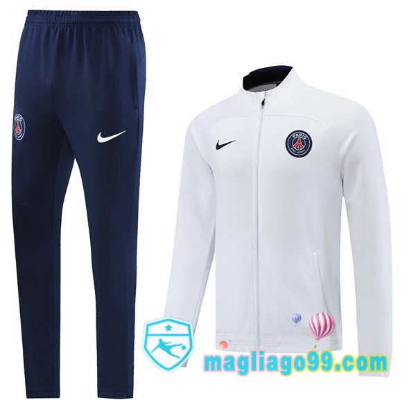 Magliago - Passione Maglie Thai Affidabili Basso Costo Online Shop | Giacca Da Allenamento Paris PSG Bianco 2022/2023