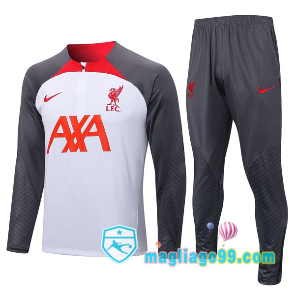 Magliago - Passione Maglie Thai Affidabili Basso Costo Online Shop | Tuta da Allenamento FC Liverpool Bianco Grigio 2022/2023