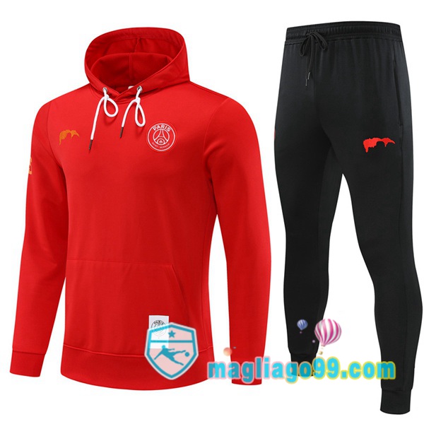 Magliago - Passione Maglie Thai Affidabili Basso Costo Online Shop | Giacca Con Cappuccio Paris PSG Rosso 2022/2023