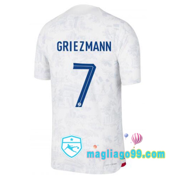 Magliago - Passione Maglie Thai Affidabili Basso Costo Online Shop | Nazionale Maglia Calcio Francia (GRIEZMANN 7) Seconda Bianco Coppa del Mondo 2022