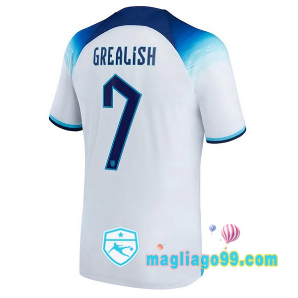Magliago - Passione Maglie Thai Affidabili Basso Costo Online Shop | Nazionale Maglia Calcio Inghilterra (GREALISH 7) Prima Bianco Coppa del Mondo 2022