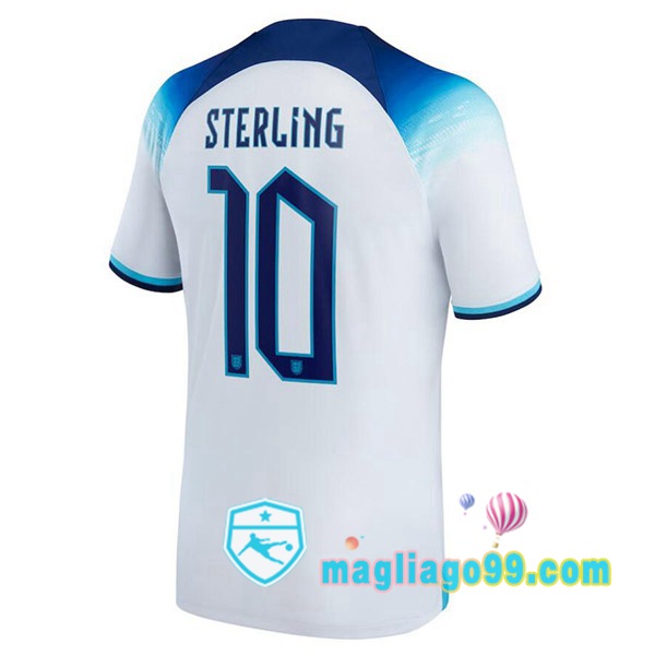 Magliago - Passione Maglie Thai Affidabili Basso Costo Online Shop | Nazionale Maglia Calcio Inghilterra (STERLING 10) Prima Bianco Coppa del Mondo 2022