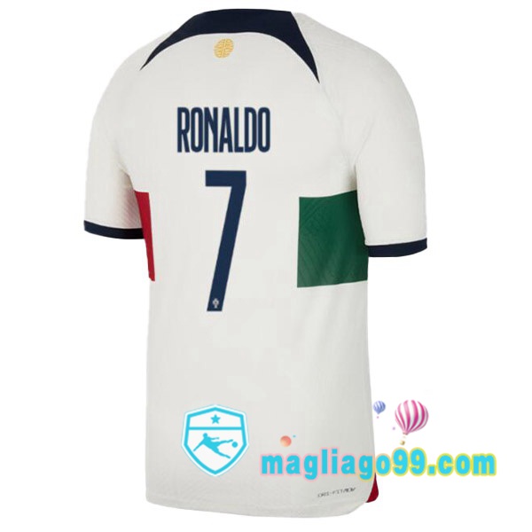 Magliago - Passione Maglie Thai Affidabili Basso Costo Online Shop | Nazionale Maglia Calcio Portogallo (RONALDO 7) Seconda Bianco Rosso Coppa del Mondo 2022