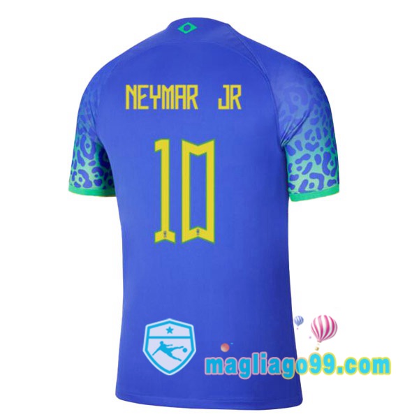 Magliago - Passione Maglie Thai Affidabili Basso Costo Online Shop | Nazionale Maglia Calcio Brasile (NEYMAR JR 10) Seconda Blu Coppa del Mondo 2022