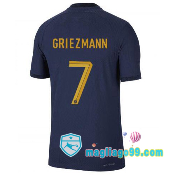 Magliago - Passione Maglie Thai Affidabili Basso Costo Online Shop | Nazionale Maglia Calcio Francia (GRIEZMANN 7) Prima Blu Royal Coppa del Mondo 2022