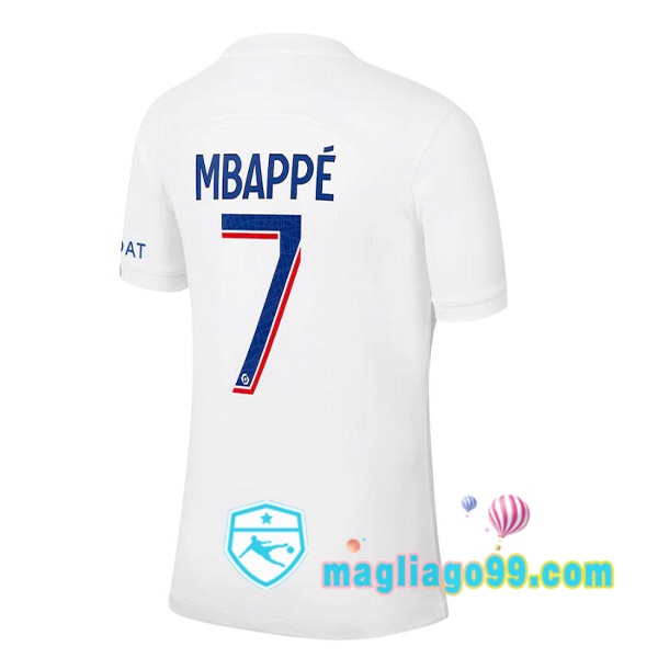 Magliago - Passione Maglie Thai Affidabili Basso Costo Online Shop | Maglia Paris PSG (MBAPPÉ 7) Terza Bianco 2022/2023