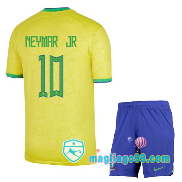 Magliago - Passione Maglie Thai Affidabili Basso Costo Online Shop | Nazionale Maglia Calcio Brasile (NEYMAR JR 10) Bambino Prima Giallo 2022/2023
