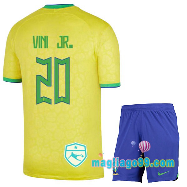 Magliago - Passione Maglie Thai Affidabili Basso Costo Online Shop | Nazionale Maglia Calcio Brasile (VINI JR. 20) Bambino Prima Giallo 2022/2023