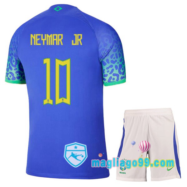 Magliago - Passione Maglie Thai Affidabili Basso Costo Online Shop | Nazionale Maglia Calcio Brasile (NEYMAR JR 10) Bambino Seconda Blu 2022/2023