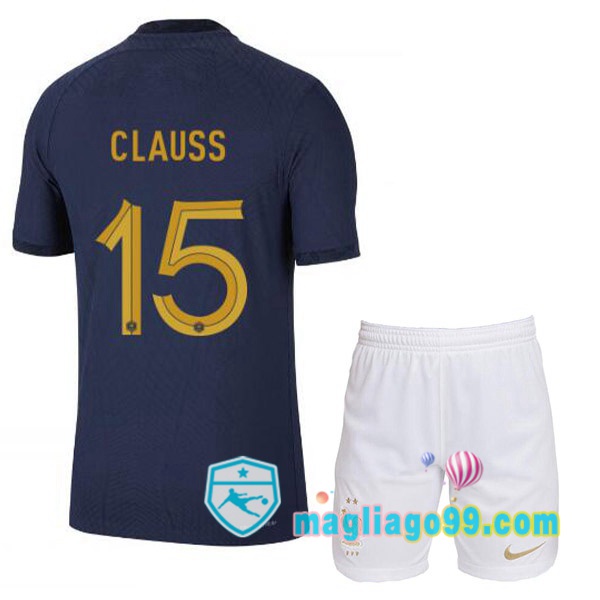 Magliago - Passione Maglie Thai Affidabili Basso Costo Online Shop | Nazionale Maglia Calcio Francia (CLAUSS 15) Bambino Prima Blu Royal 2022/2023