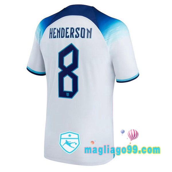 Magliago - Passione Maglie Thai Affidabili Basso Costo Online Shop | Nazionale Maglia Calcio Inghilterra (HENDERSON 8) Prima Bianco 2022/2023