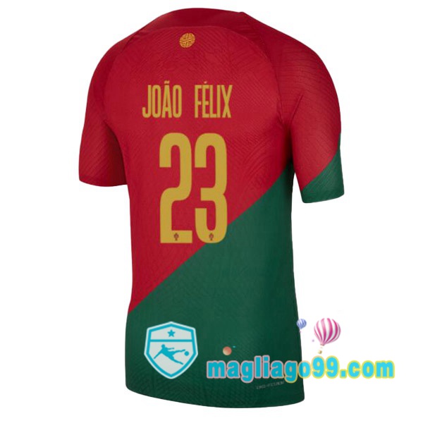 Magliago - Passione Maglie Thai Affidabili Basso Costo Online Shop | Nazionale Maglia Calcio Portogallo (JOÃO FÉLIX 23) Prima Rosso Verde 2022/2023