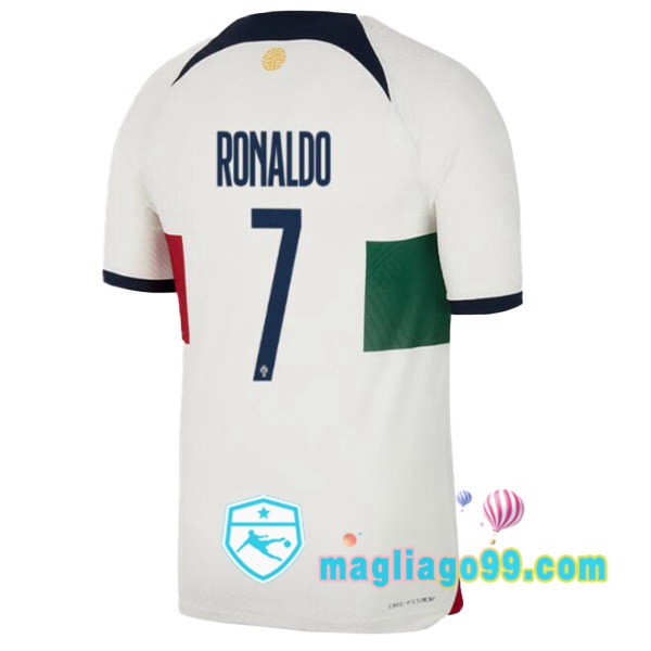 Magliago - Passione Maglie Thai Affidabili Basso Costo Online Shop | Nazionale Maglia Calcio Portogallo (RONALDO 7) Seconda Bianco Rosso 2022/2023