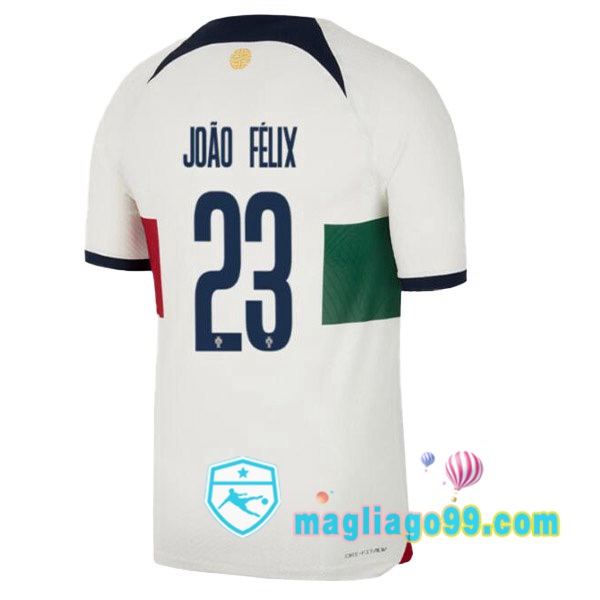 Magliago - Passione Maglie Thai Affidabili Basso Costo Online Shop | Nazionale Maglia Calcio Portogallo (JOÃO FÉLIX 23) Seconda Bianco Rosso 2022/2023