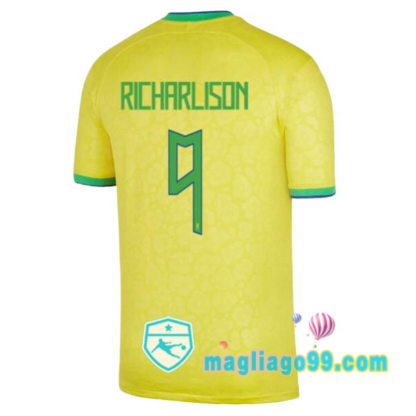 Magliago - Passione Maglie Thai Affidabili Basso Costo Online Shop | Nazionale Maglia Calcio Brasile (RICHARLISON 9) Prima Giallo 2022/2023