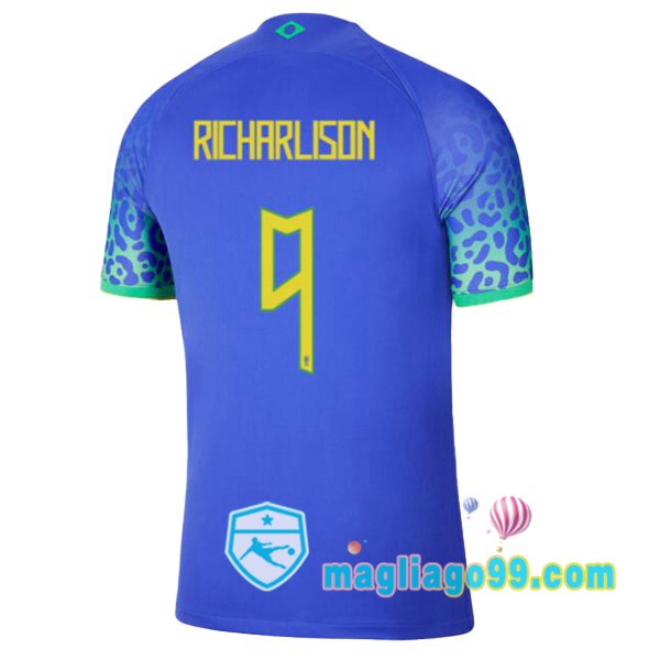 Magliago - Passione Maglie Thai Affidabili Basso Costo Online Shop | Nazionale Maglia Calcio Brasile (RICHARLISON 9) Seconda Blu 2022/2023
