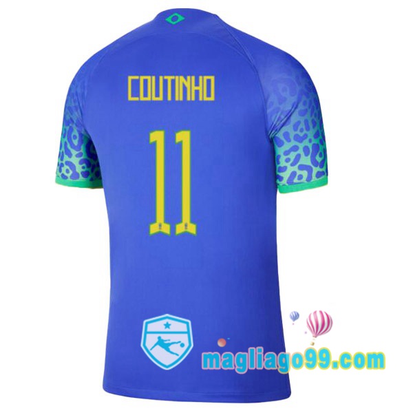 Magliago - Passione Maglie Thai Affidabili Basso Costo Online Shop | Nazionale Maglia Calcio Brasile (COUTINHO 11) Seconda Blu 2022/2023