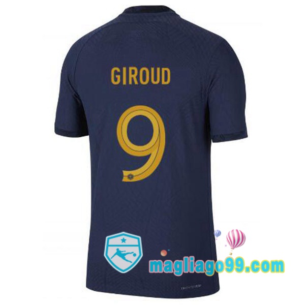 Magliago - Passione Maglie Thai Affidabili Basso Costo Online Shop | Nazionale Maglia Calcio Francia (GIROUD 9) Prima Blu Royal 2022/2023