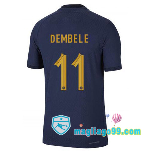 Magliago - Passione Maglie Thai Affidabili Basso Costo Online Shop | Nazionale Maglia Calcio Francia (DEMBELE 11) Prima Blu Royal 2022/2023