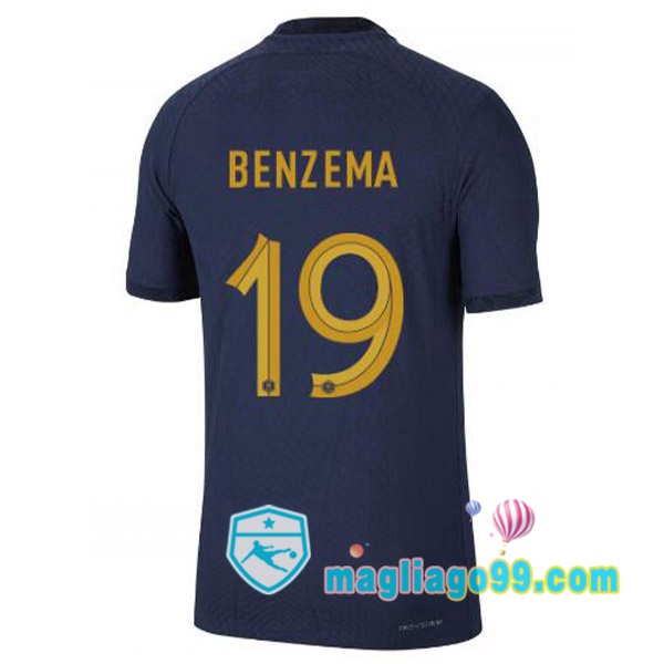 Magliago - Passione Maglie Thai Affidabili Basso Costo Online Shop | Nazionale Maglia Calcio Francia (BENZEMA 19) Prima Blu Royal 2022/2023