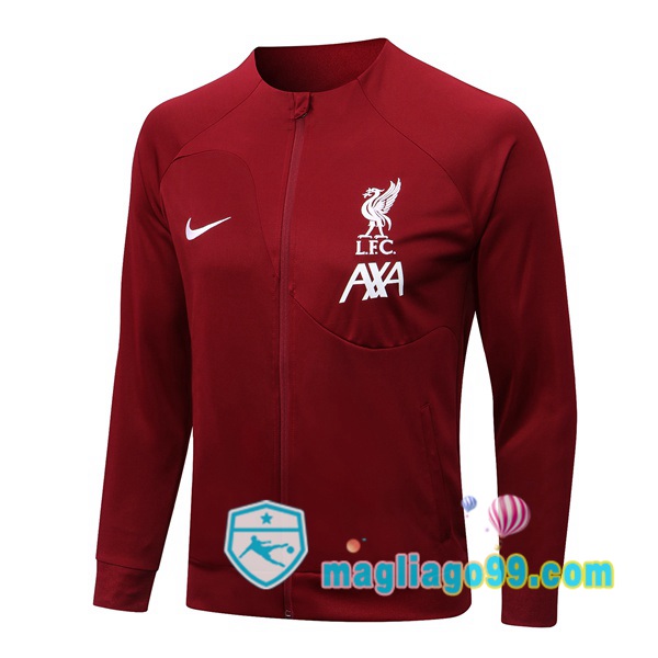 Magliago - Passione Maglie Thai Affidabili Basso Costo Online Shop | Giacca Da Allenamento FC Liverpool Rosso 2022/2023