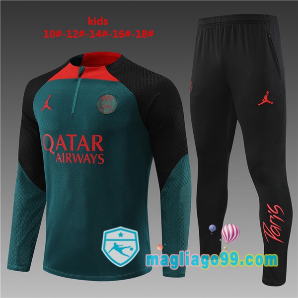 Magliago - Passione Maglie Thai Affidabili Basso Costo Online Shop | Tuta da Allenamento Paris PSG Bambino Verde 2022/2023