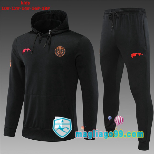 Magliago - Passione Maglie Thai Affidabili Basso Costo Online Shop | Giacca Con Cappuccio Paris PSG Bambino Nero 2022/2023