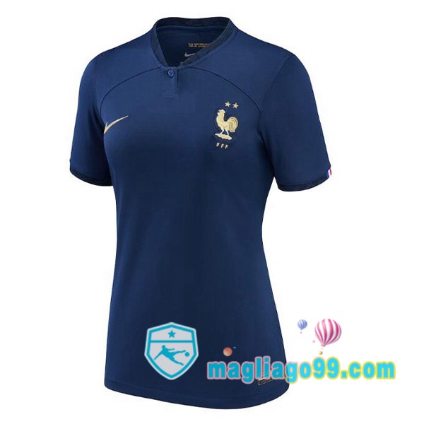 Magliago - Passione Maglie Thai Affidabili Basso Costo Online Shop | Nazionale Maglia Calcio Francia Donna Prima Blu Royal Coppa del Mondo 2022