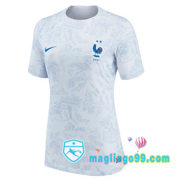 Magliago - Passione Maglie Thai Affidabili Basso Costo Online Shop | Nazionale Maglia Calcio Francia Donna Seconda Bianco Coppa del Mondo 2022