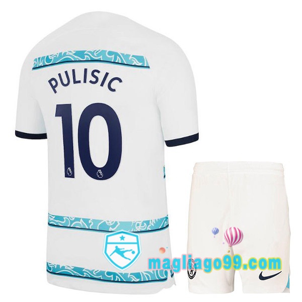 Magliago - Passione Maglie Thai Affidabili Basso Costo Online Shop | Maglia FC Chelsea (PULISIC 10) Bambino Seconda Bianco 2022/2023
