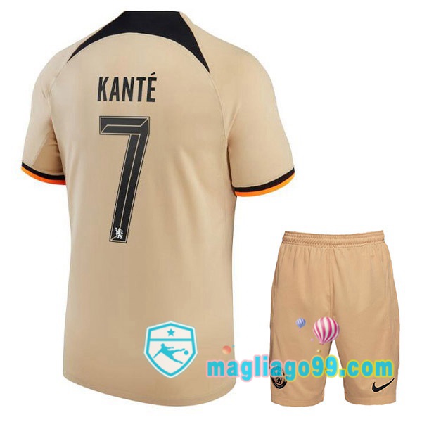 Magliago - Passione Maglie Thai Affidabili Basso Costo Online Shop | Maglia FC Chelsea (KANTÉ 7) Bambino Terza Marrone 2022/2023