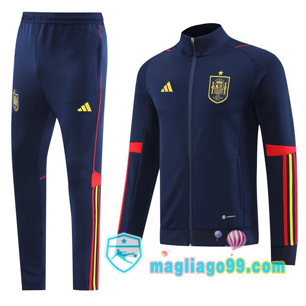 Magliago - Passione Maglie Thai Affidabili Basso Costo Online Shop | Giacca Da Allenamento Spagna Blu Royal 2022/2023