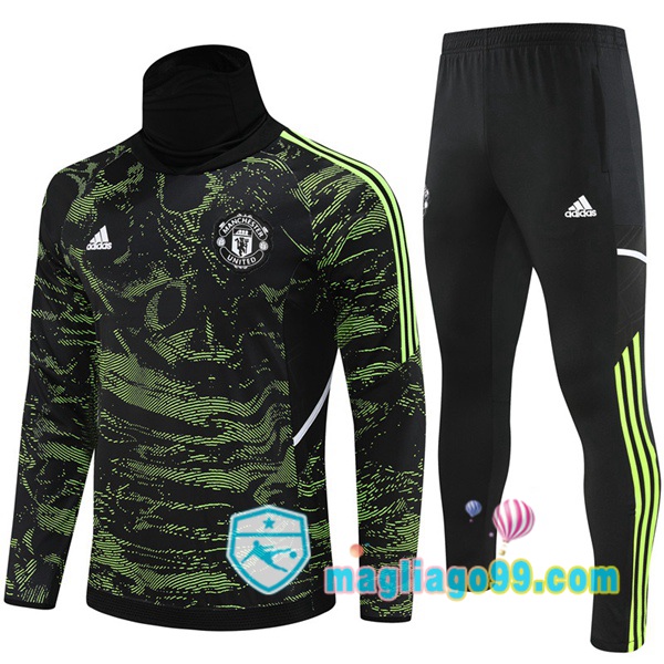 Magliago - Passione Maglie Thai Affidabili Basso Costo Online Shop | Tuta da Allenamento Manchester United Collo Alto Verde 2022/2023