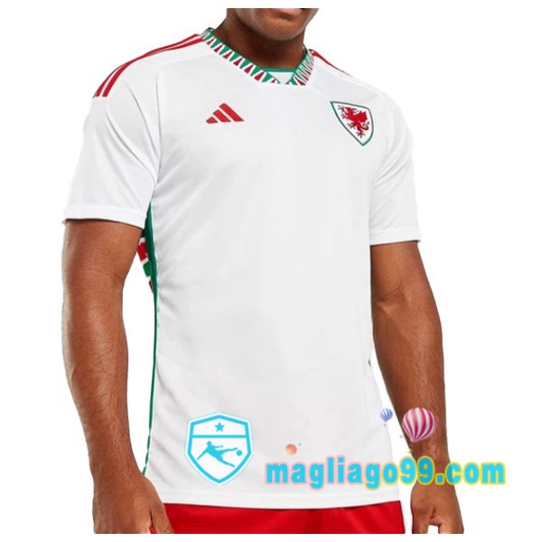 Magliago - Passione Maglie Thai Affidabili Basso Costo Online Shop | Nazionale Maglia Calcio Galles Seconda Bianco 2022/2023