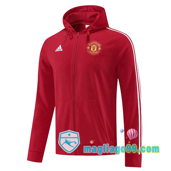 Magliago - Passione Maglie Thai Affidabili Basso Costo Online Shop | Giacca Con Cappuccio Manchester United Rosso 2022/2023