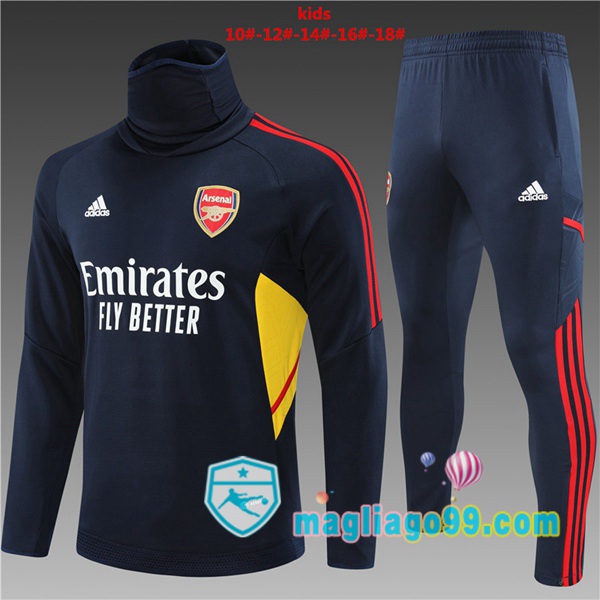 Magliago - Passione Maglie Thai Affidabili Basso Costo Online Shop | Tuta da Allenamento Arsenal Collo Alto Bambino Blu Royal 2022/2023