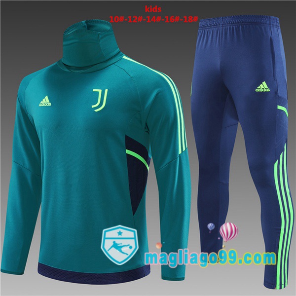 Magliago - Passione Maglie Thai Affidabili Basso Costo Online Shop | Tuta da Allenamento Juventus Collo Alto Bambino Verde 2022/2023