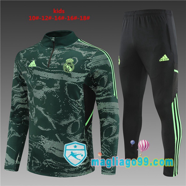 Magliago - Passione Maglie Thai Affidabili Basso Costo Online Shop | Tuta da Allenamento Real Madrid Bambino Verde 2022/2023