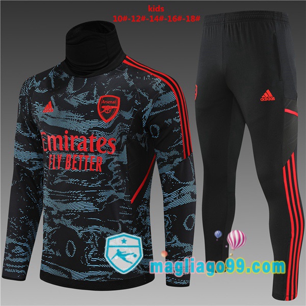 Magliago - Passione Maglie Thai Affidabili Basso Costo Online Shop | Tuta da Allenamento Arsenal Collo Alto Bambino Rosso Blu 2022/2023