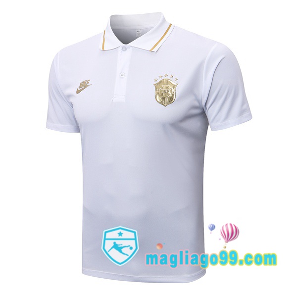 Magliago - Passione Maglie Thai Affidabili Basso Costo Online Shop | Brasile Polo Maglia Uomo Bianco 2022/2023