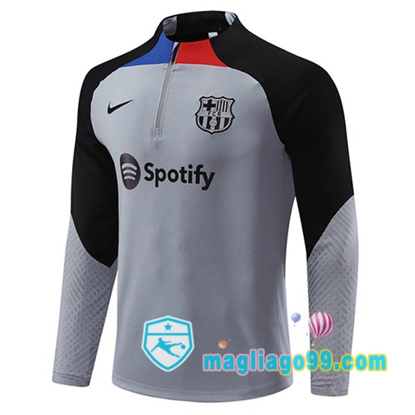 Magliago - Passione Maglie Thai Affidabili Basso Costo Online Shop | Felpe Allenamento FC Barcellona Grigio 2022/2023