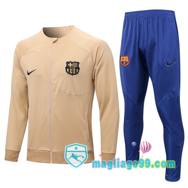 Magliago - Passione Maglie Thai Affidabili Basso Costo Online Shop | Giacca Da Allenamento FC Barcellona Marrone 2022/2023