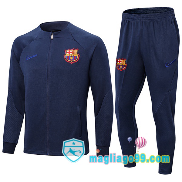 Magliago - Passione Maglie Thai Affidabili Basso Costo Online Shop | Giacca Da Allenamento FC Barcellona Blu Royal 2022/2023